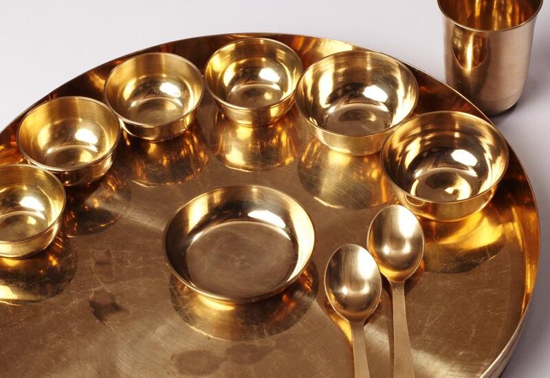 Premium Brass Thali Set